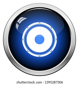 Icono de altavoz. Diseño de botón brillante. Ilustración vectorial.