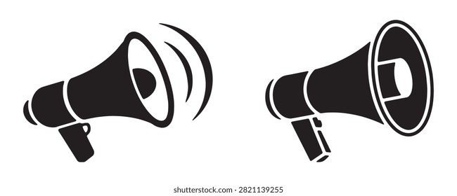 Loudspeaker icon graphic, sound wave, announcement, message, audio signal, broadcast, speaking tool, advertising.