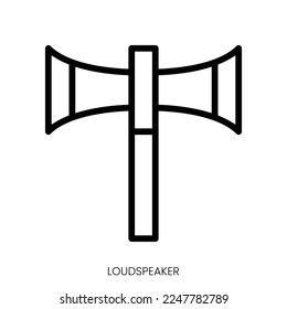 loudspeaker icon. Line Art Style Design Isolated On White Background