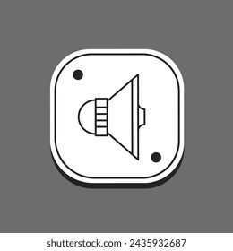 Loudspeaker icon line in flat. Stock vector.