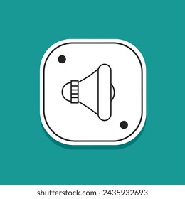 Línea plana del icono del altavoz. Vector de stock.