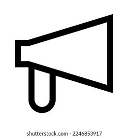 Loudspeaker icon line isolated on white background. Black flat thin icon on modern outline style. Linear symbol and editable stroke. Simple and pixel perfect stroke vector illustration.