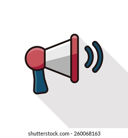 loudspeaker icon line icon with long shadow