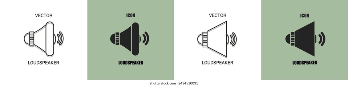 Línea del icono del altavoz. Ilustración vectorial de altavoz.
