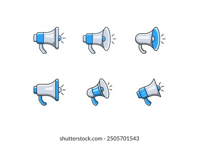 Loudspeaker icon, megaphone icon, bullhorn icon. sound horn for broadcasting, announcements, advertising. Warning, alarm, announcement concept