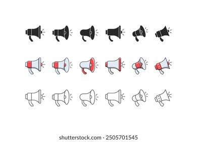 Loudspeaker icon, megaphone icon, bullhorn icon. sound horn for broadcasting, announcements, advertising. Warning, alarm, announcement concept