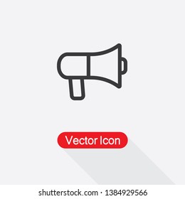 LoudSpeaker Icon, Megaphone Icon Vector Illustration In Flat Style Eps10