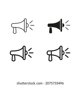 Loudspeaker icon. Megaphone vector sign isolated on white background. Loudspeaker public announcement. Sale campaign announce.
