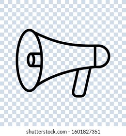 Loudspeaker icon, megaphone and website button. vector illustration