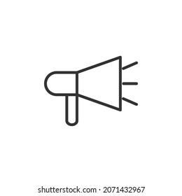 Lautsprecher-Symbol auf Monoline-Logo auf weißem Hintergrund