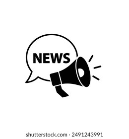 loudspeaker icon with news chat icon vector
