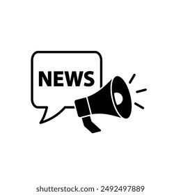 loudspeaker icon with news chat icon vector