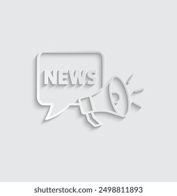loudspeaker icon with news chat icon vector