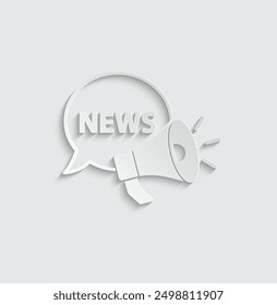 loudspeaker icon with news chat icon vector