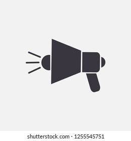 loudspeaker icon on gray background