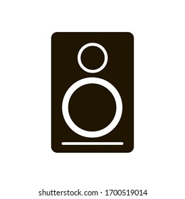 Icono del altavoz sobre fondo blanco. Ilustración, pasos 10.