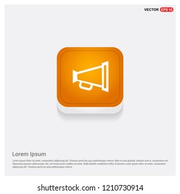 loudspeaker icon Orange Abstract Web Button - Free vector icon