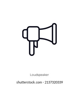 Loudspeaker icon. Outline style icon design isolated on white background