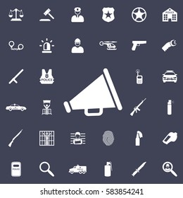 Loudspeaker icon. Police set of icons