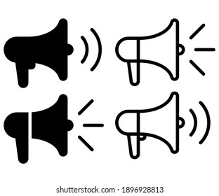 Loudspeaker icon. Set of Megaphone symbol. Vector illustration. Eps 10.