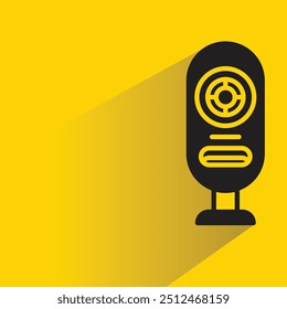 Icono de altavoz con sombra sobre fondo amarillo