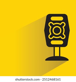 loudspeaker icon with shadow on yellow background