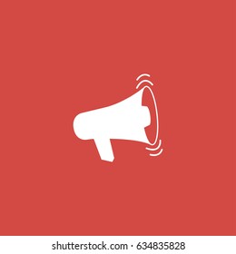 loudspeaker icon. sign design. red background