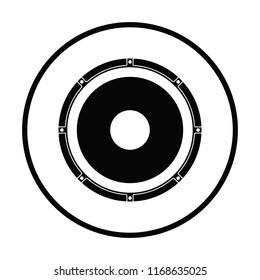 Loudspeaker  icon. Thin circle design. Vector illustration.
