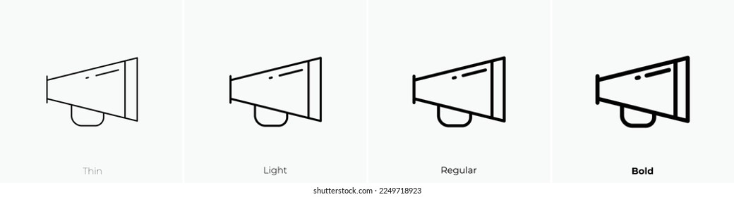 loudspeaker icon. Thin, Light Regular And Bold style design isolated on white background
