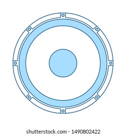 Loudspeaker Icon. Thin Line With Blue Fill Design. Vector Illustration.