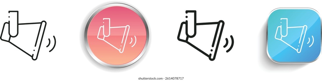 loudspeaker icon. Thin Linear, Regular and Button Style Design Isolated On White Background