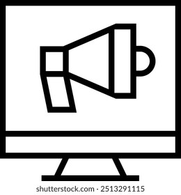 ícone de alto-falante. Design de estilo linear fino isolado em fundo branco