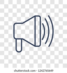 Loudspeaker icon. Trendy linear Loudspeaker logo concept on transparent background from Marketing collection
