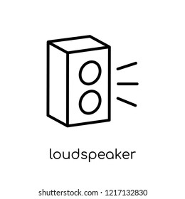 loudspeaker icon. Trendy modern flat linear vector loudspeaker icon on white background from thin line collection, outline vector illustration