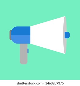 loudspeaker icon vector, Announcement flat design symbol style  on green background. Can be used in web and mobile.
