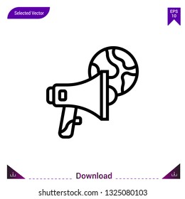 loudspeaker icon vector . Best modern, simple, isolated, application ,journalist icons, logo, flat icon for website design or mobile applications, UI / UX design vector format