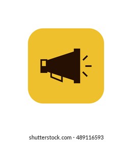 Loudspeaker icon vector, clip art. Also useful as logo, square app icon, web element, symbol, graphic image, silhouette and illustration.