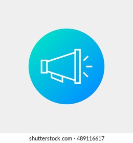 Loudspeaker icon vector, clip art. Also useful as logo, circle app icon, web element, symbol, graphic image, silhouette and illustration.