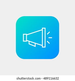 Loudspeaker icon vector, clip art. Also useful as logo, square app icon, web element, symbol, graphic image, silhouette and illustration.