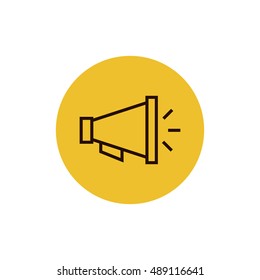 Loudspeaker icon vector, clip art. Also useful as logo, circle app icon, web element, symbol, graphic image, silhouette and illustration.