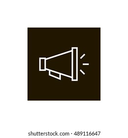Loudspeaker icon vector, clip art. Also useful as logo, square app icon, web element, symbol, graphic image, silhouette and illustration.