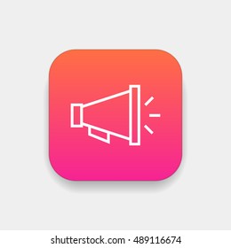 Loudspeaker icon vector, clip art. Also useful as logo, square app icon, web element, symbol, graphic image, silhouette and illustration.
