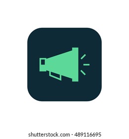 Loudspeaker icon vector, clip art. Also useful as logo, square app icon, web element, symbol, graphic image, silhouette and illustration.