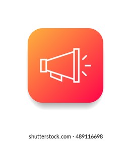 Loudspeaker icon vector, clip art. Also useful as logo, square app icon, web element, symbol, graphic image, silhouette and illustration.
