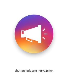 Loudspeaker icon vector, clip art. Also useful as logo, circle app icon, web element, symbol, graphic image, silhouette and illustration.