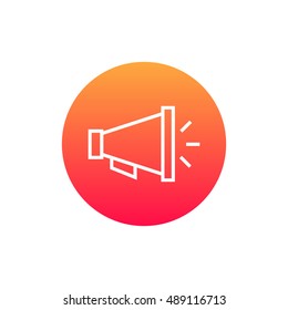 Loudspeaker icon vector, clip art. Also useful as logo, circle app icon, web element, symbol, graphic image, silhouette and illustration.
