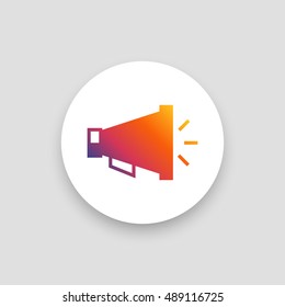 Loudspeaker icon vector, clip art. Also useful as logo, circle app icon, web element, symbol, graphic image, silhouette and illustration.