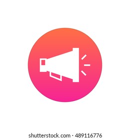 Loudspeaker icon vector, clip art. Also useful as logo, circle app icon, web element, symbol, graphic image, silhouette and illustration.