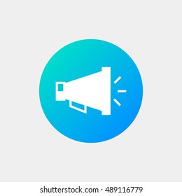 Loudspeaker icon vector, clip art. Also useful as logo, circle app icon, web element, symbol, graphic image, silhouette and illustration.