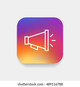 Loudspeaker icon vector, clip art. Also useful as logo, square app icon, web element, symbol, graphic image, silhouette and illustration.